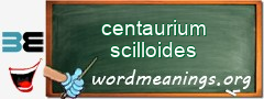 WordMeaning blackboard for centaurium scilloides